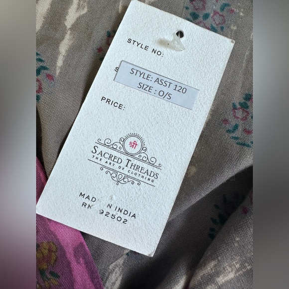 Sacred Threads Bohemian Floral Long Sleeve midi Dress - Picture 4 of 6